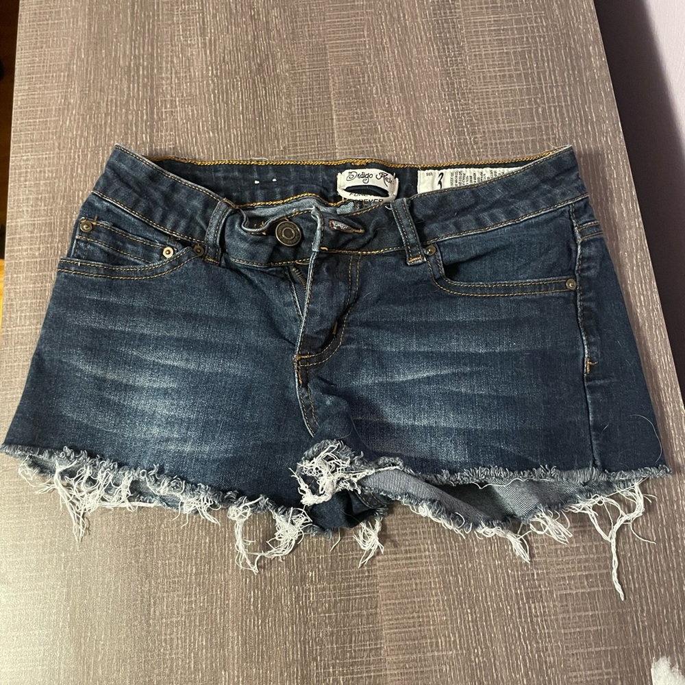 Indigo Rein Denim Short frayed hem 3